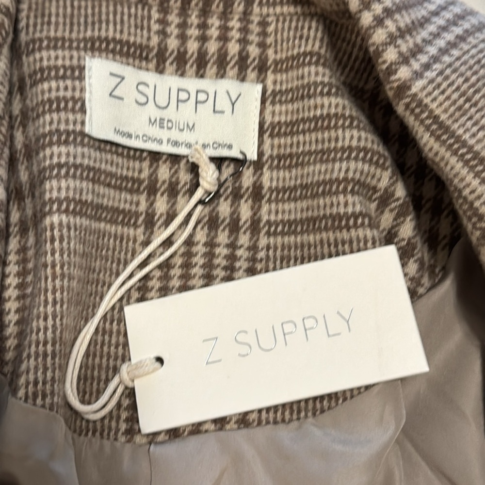 NWT Z Supply Anna Plaid Blazer in Milkshake Size Medium - Picture 8 of 11